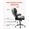 Black Height Adjustable Executive Desk Chair with Rocking Function and Comfortable Foam Seat